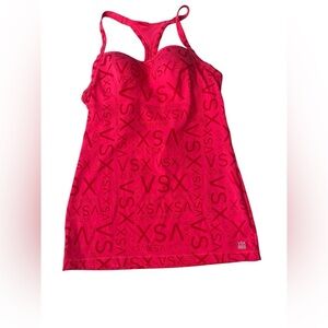 Victoria's Secret Vibrant VSX Pink Sexy Sport Tank Built In Bra, Size 34B